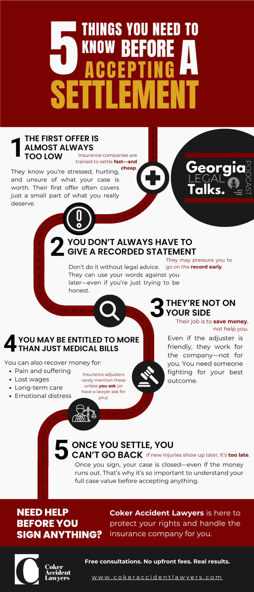 Settlement Advice in Georgia — Coker Accident Lawyers
